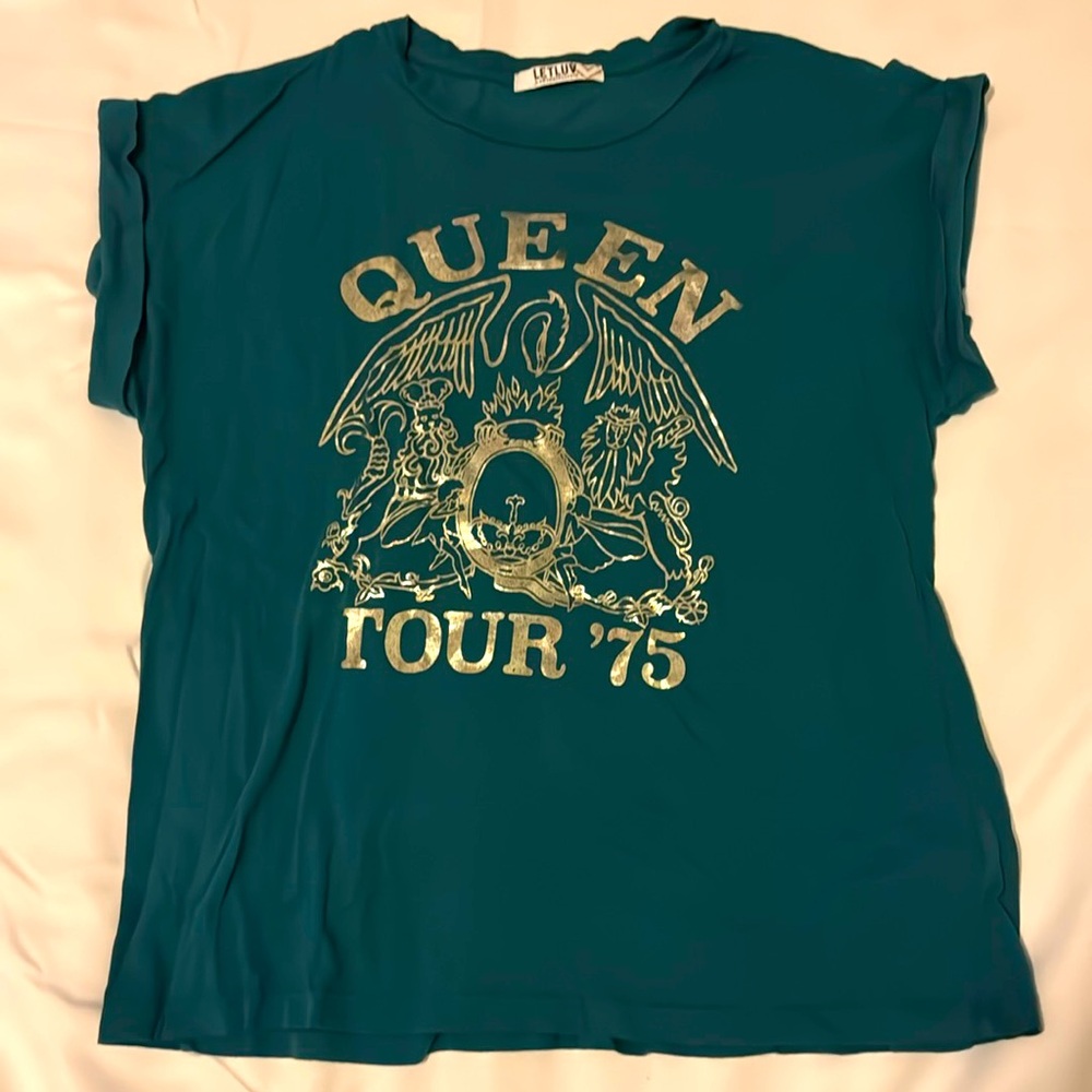 Anthropologie - Letluv | Queen Tour ‘75 Turquoise Shirt